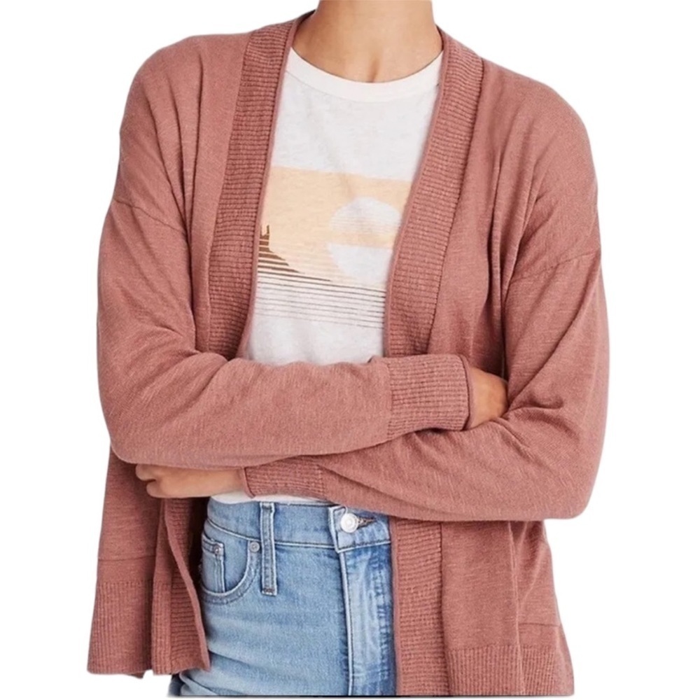 MADEWELL Bradley Cardigan Oversized Pockets in Faded Mauve Size XXS — NWT